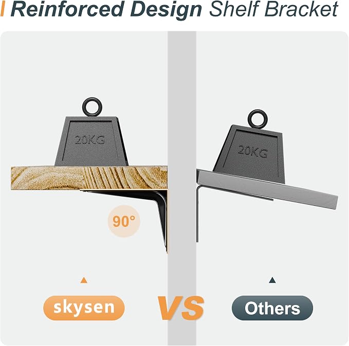 SKYSEN Floating Shelves for Wall Set of 6, 15.7in Wood Wall Shelf for Decor - Image 6
