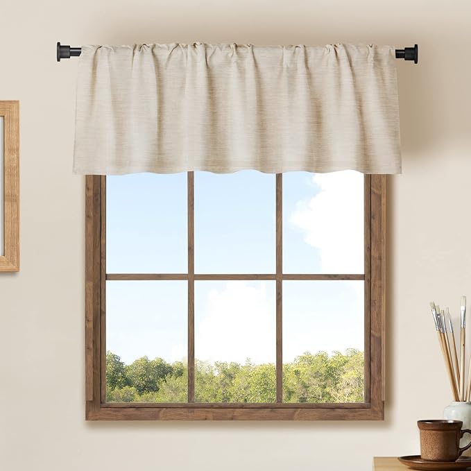 Jola's House 2 Pack Burlap Window Curtain Valances Farmhouse Style Window by Jola%27s+House