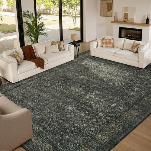10x14 Washable Area Rug for Living Room, Extra Large, Durable Low Pile Non Slip - Image 2