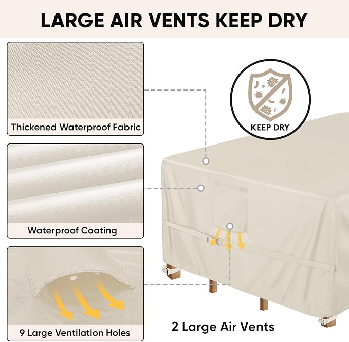 BALEINE Patio Furniture Covers, Outdoor Furniture Covers Waterproof, Heavy Duty - Image 5