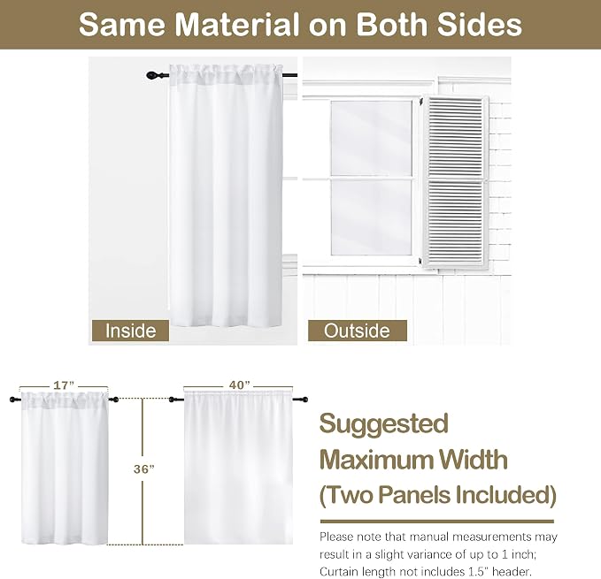 OVZME Pure White Kitchen Curtains - Image 2