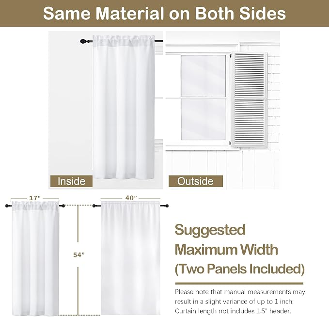 OVZME Pure White Short Curtains - Image 2