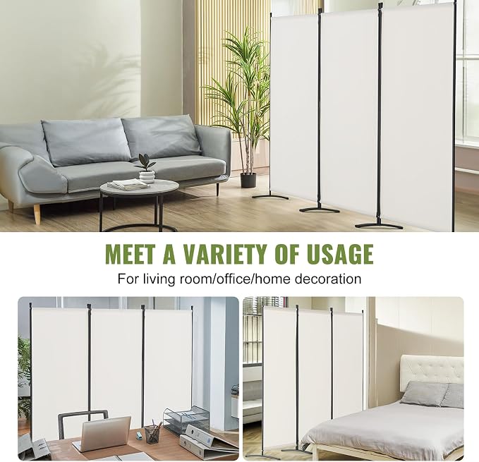 VEVOR Room Divider, 3 Panel Room Dividers and Folding Privacy Screens, Fabric - Image 6
