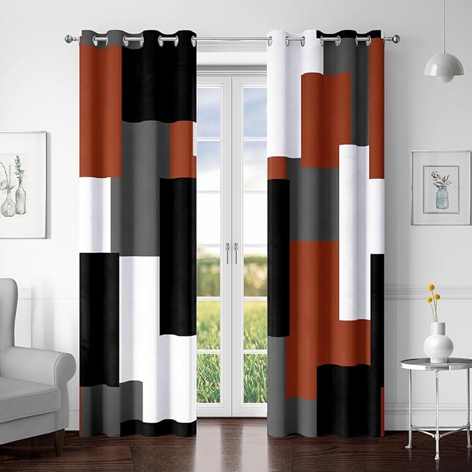 Tyrot Burnt Orange 100% Blackout Curtains by TyrotHomeDecor