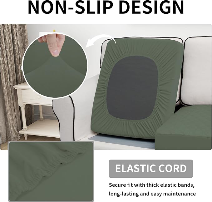 Easy-Going Waterproof Couch Cushion Covers, Non-Slip Leakproof Sofa Seat - Image 3