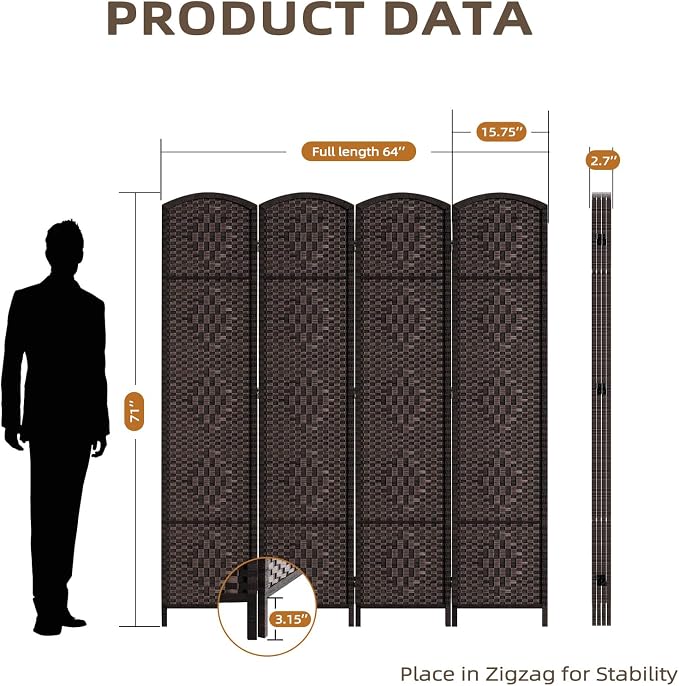 HALLYBEE Room Divider for Space Separation, Room Dividers and Folding Privacy - Image 2