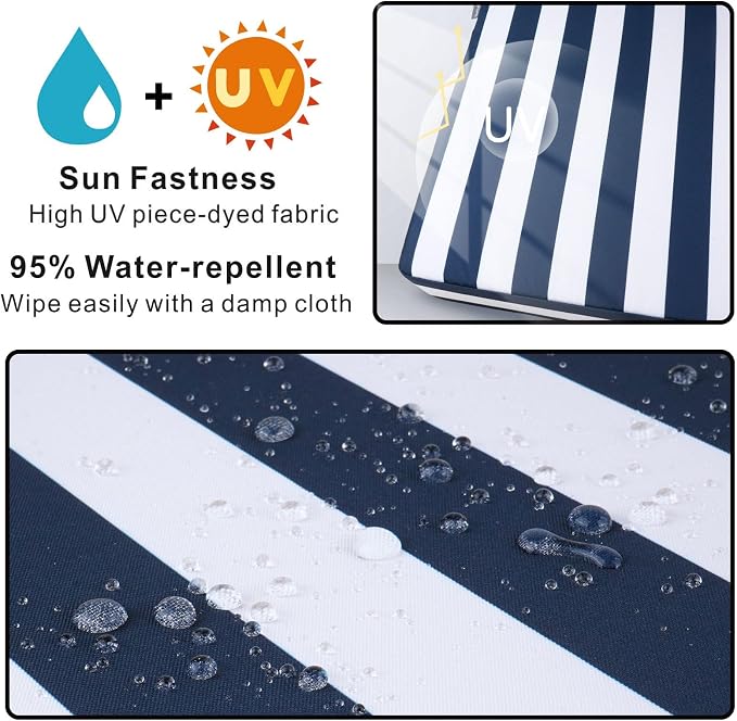 NettyPro Outdoor Cushion Covers Set 4 Water Repellent UV Resistant Patio Chair - Image 2