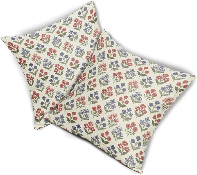 4th of July Patriotic Floral Pillow Covers 20x20 Inch Set of 2 - Image 7