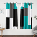 Tyrot Teal/Turquoise 100% Blackout Curtains 45 inch Length 2 Panels Set Black by TyrotHomeDecor