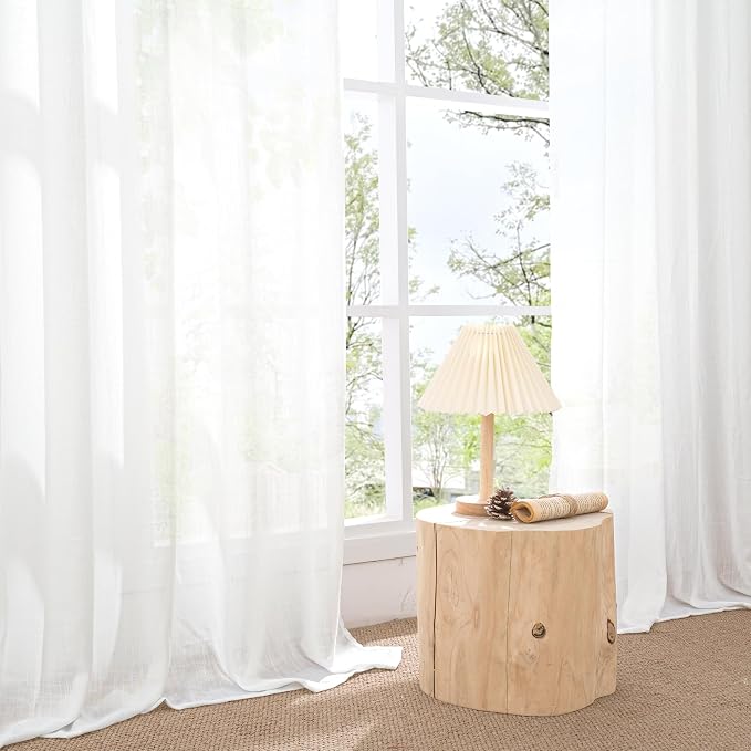 BGment White Linen Curtains 102 Inches Long - Image 8