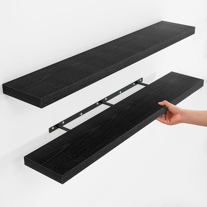 Fun Memories Floating Shelves for Wall, Rustic Wood Wall Mounted Shelves for by FunMemories