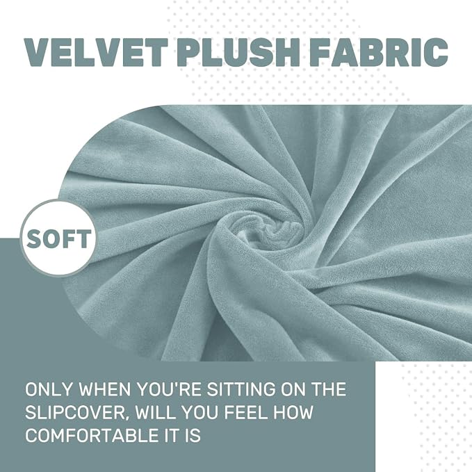 MAXIJIN Velvet Stretch Couch Cushion Covers Soft Sofa Cushion Cover Replacement - Image 3