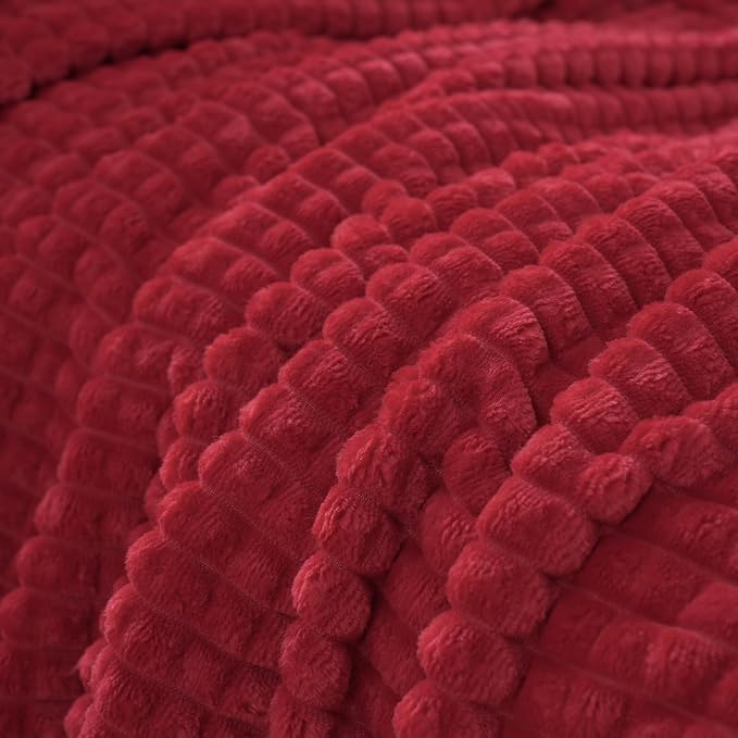 Puncuntex Red Fleece Throw Blanket 50"×60", Super Soft Flannel Plush Cozy - Image 7