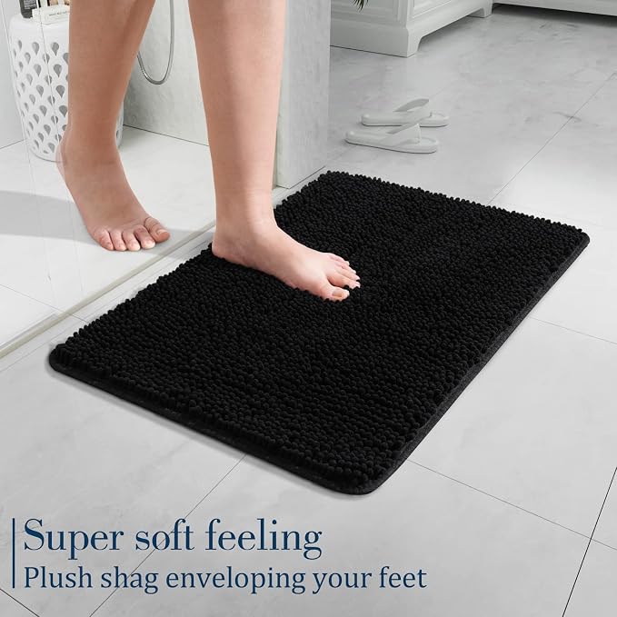 LOCHAS Luxury Bathroom Rug Shaggy Bath Mat 24 x 17 Inch, Washable Non Slip Bath - Image 6