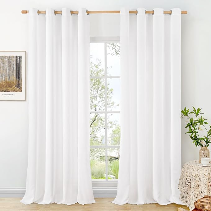 BGment 95 Inches Long Linen Curtains by BGment