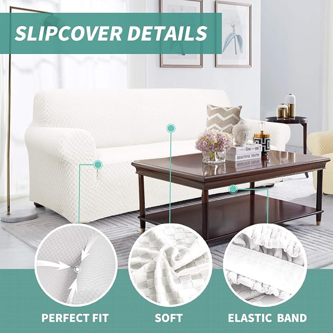YEMYHOM Couch Cover Latest Jacquard Design High Stretch Sofa Covers - Image 3