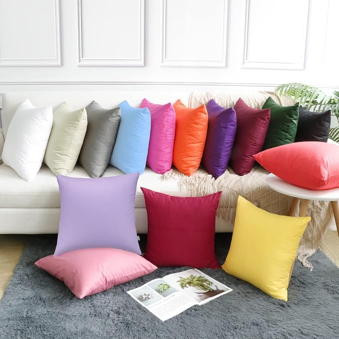 Thmyo 4-Pack 100% Cotton Comfortable Solid Decorative Throw Pillow Case - Image 5