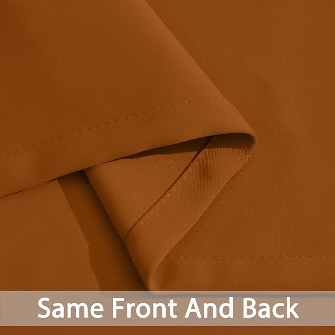 Yakamok Burnt Orange Blackout Curtains 63 Inches Length - Image 4