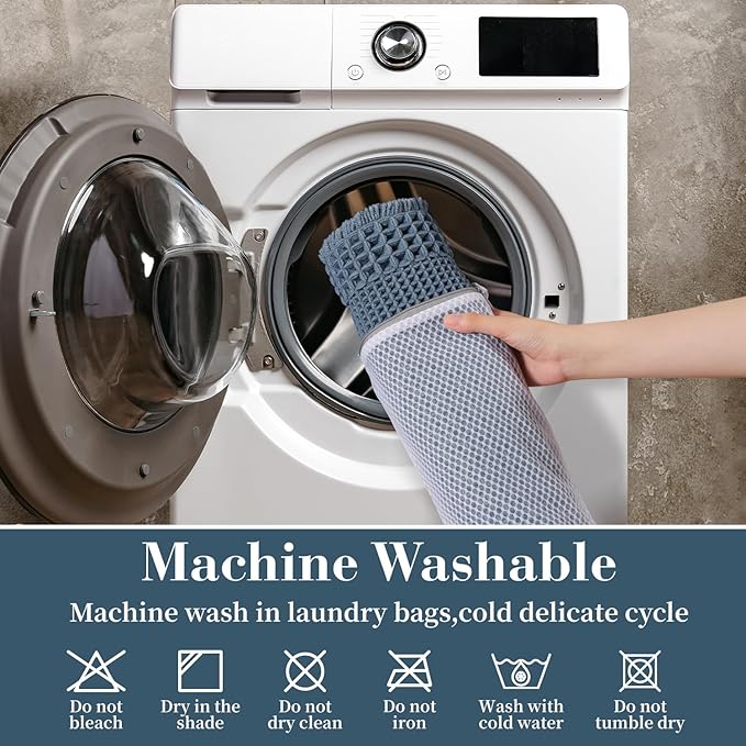 RESARE Waffle Bath Rug for Bath, Super Absorbent Non Slip Machine Washable - Image 6