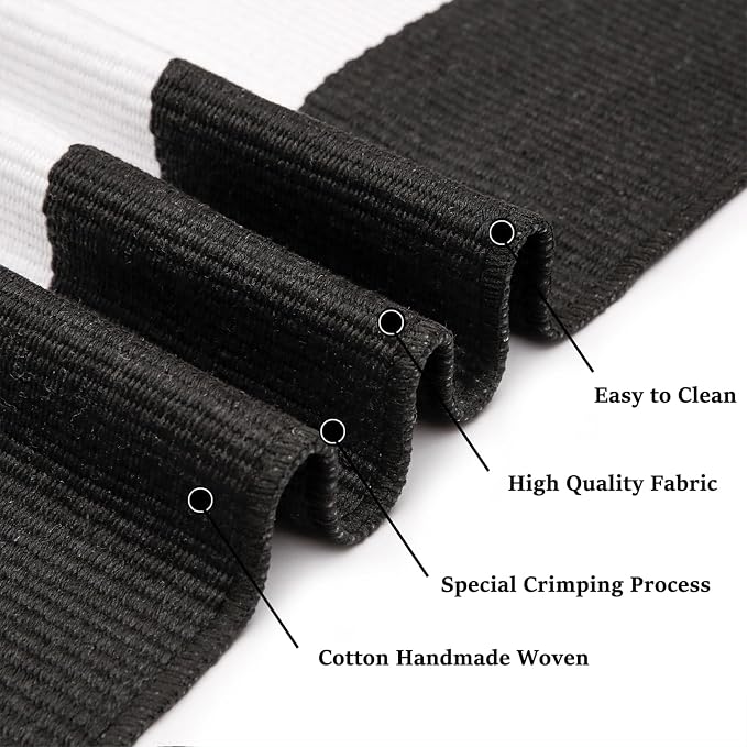 IOHOUZE Black White Striped Rug -24" x36“ Front Door Mats Outdoor, Washable Rug - Image 7
