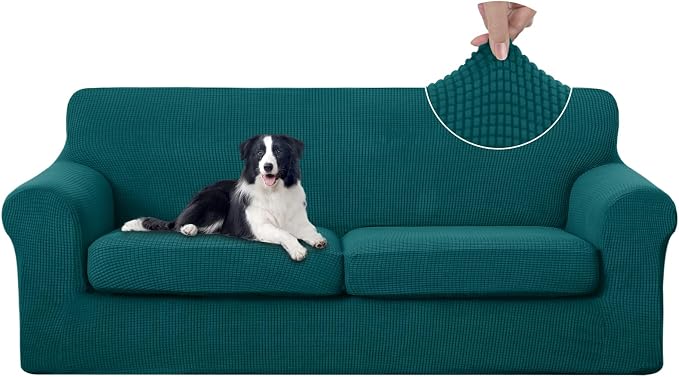 U-NICE HOME 3 Pieces Stretch Couch Cover Sofa Cover Washable Sofa Slipcover by U-NICEHOME