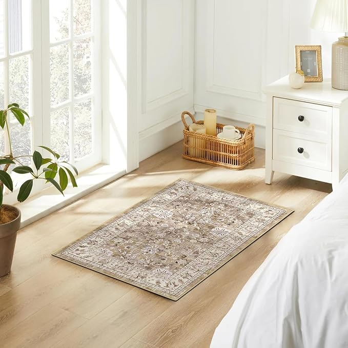 LOKHOM Washable Area Rug, 2x3 Non-Slip Hallway Rug Vintage Soft Small Kitchen - Image 9