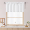 Chyhomenyc White Kitchen Curtain 24 Inch Length, Light Filtering Textured Small by Chyhomenyc