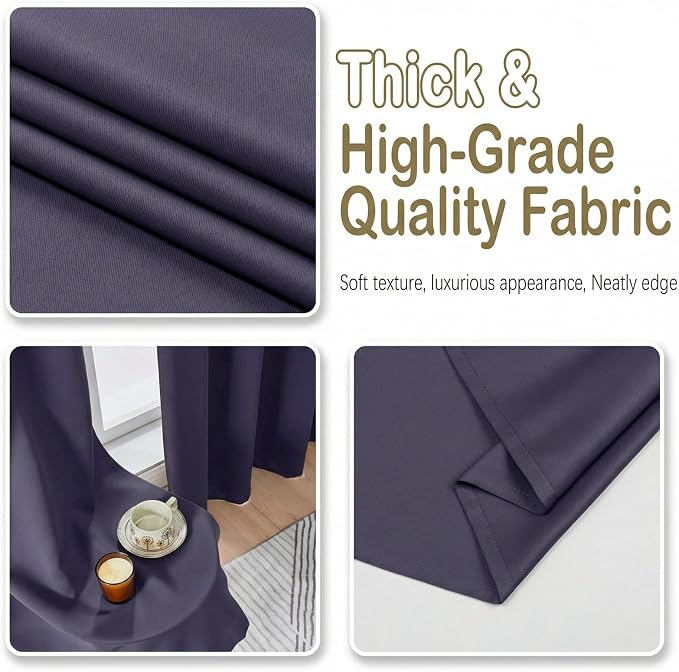 OVZME Greyish Purple Blackout Curtains - Image 7