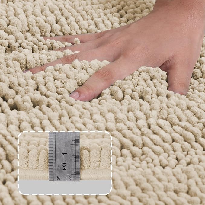 Turquoize Luxury Bath Runner, Fog Bathroom Rug 47 x 17 Inches Mat, Soft Plush - Image 3