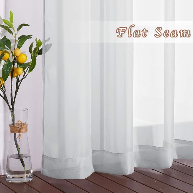 NICETOWN Bedroom Sheer Curtains Light Gray - Image 6