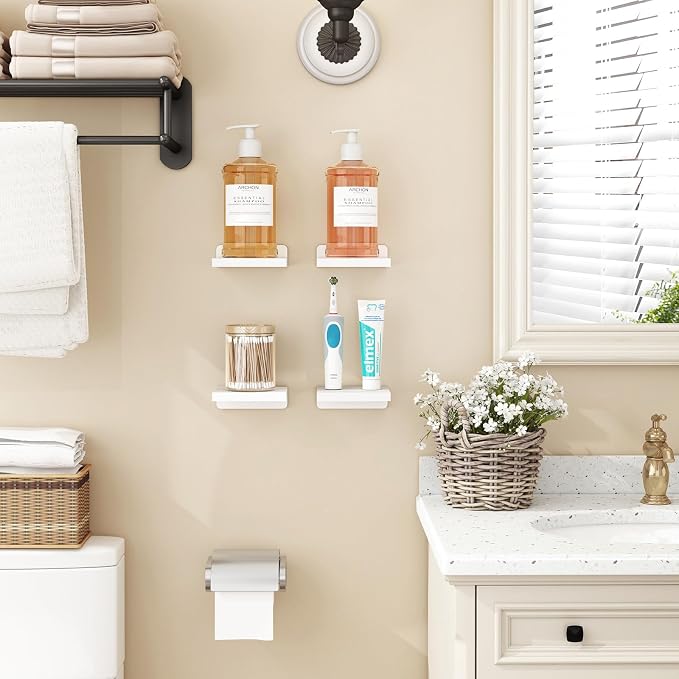 Fixwal Floating Shelves for Wall, Rustic Wood Small Wall Mounted Shelves for - Image 7