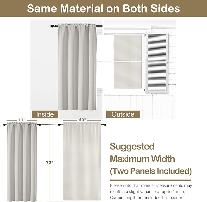 OVZME Natural Room Darkening Curtains - Image 2