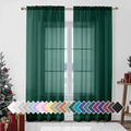 Aiyufeng Hunter Green Sheer Curtain Drapes 84 Inch Length 2 Panels by Aiyufeng