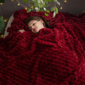 NEWCOSPLAY Super Soft Queen Blanket Red Premium Silky Flannel Fleece 3D Clouds by NEWCOSPLAY