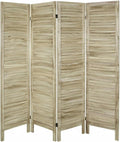 Bluecat 4 Panel Room Divider, Freestanding Solid Wood Partition Wall by Unknown