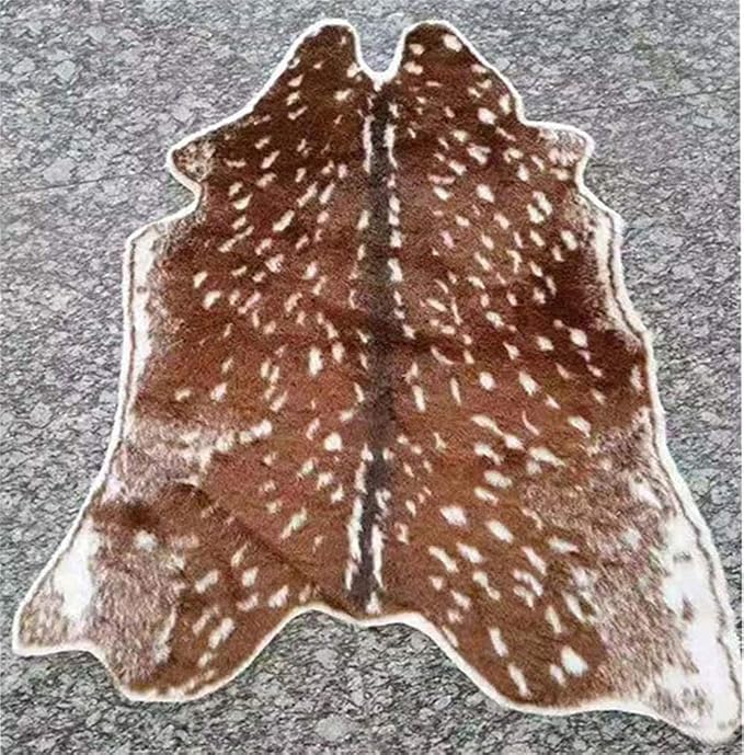 Huichenxing2021FURSTORE Faux Fur Deer Hide Rug, Animal Deer Antelope Print Skin - Image 2