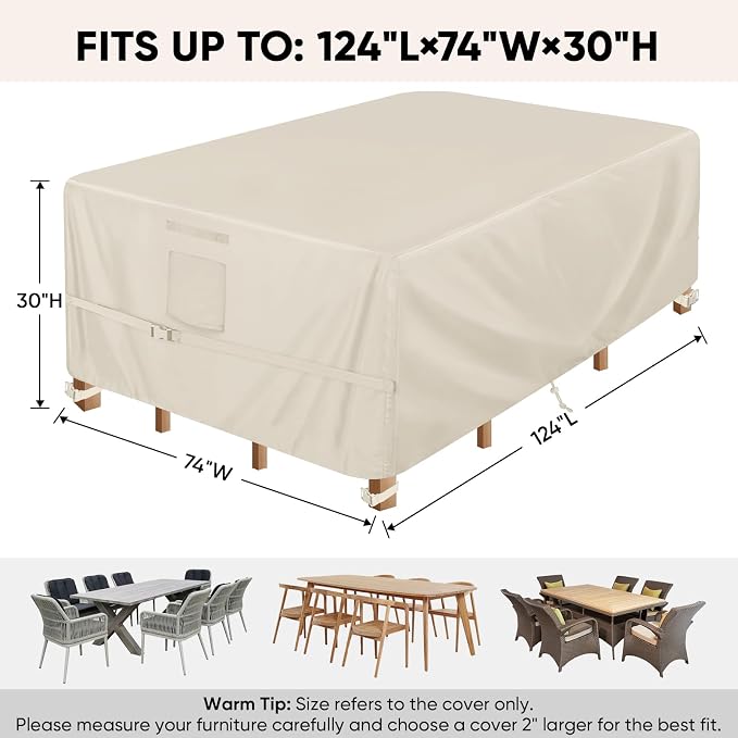 BALEINE Patio Furniture Covers, Outdoor Furniture Covers Waterproof, Heavy Duty - Image 2