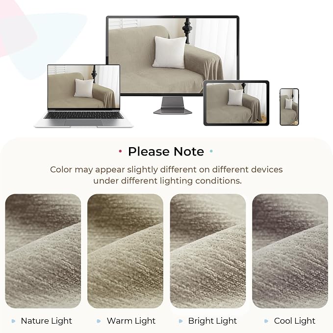 CAPALOCA Sectional Couch Covers, 2 Pieces Chenille Sofa Cover L Shaped Couch - Image 7