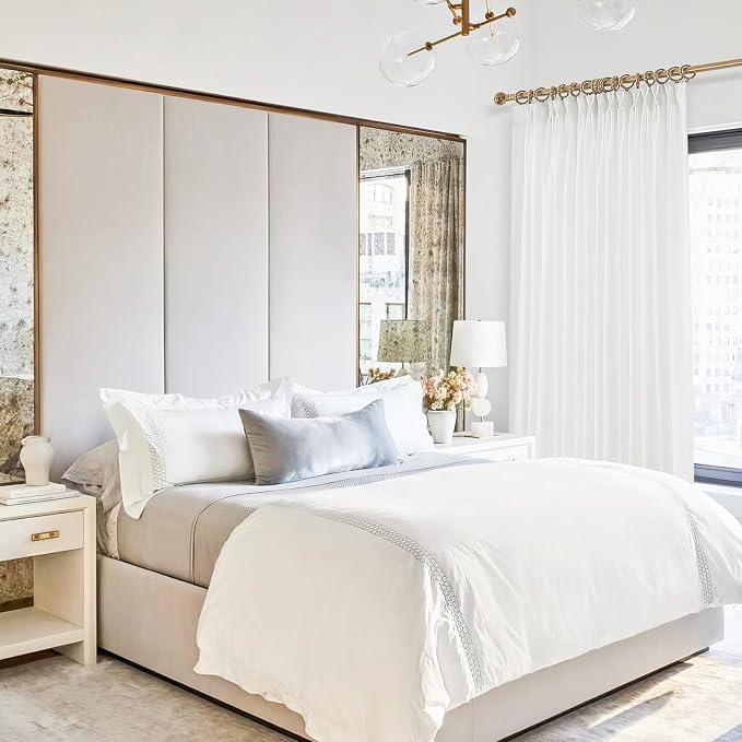Pinch Pleated Sheer Curtains 120 Inches Long, Light Filtering Semi Sheer White - Image 8