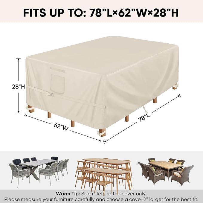 BALEINE Patio Furniture Covers, Outdoor Furniture Covers Waterproof, Heavy Duty - Image 2