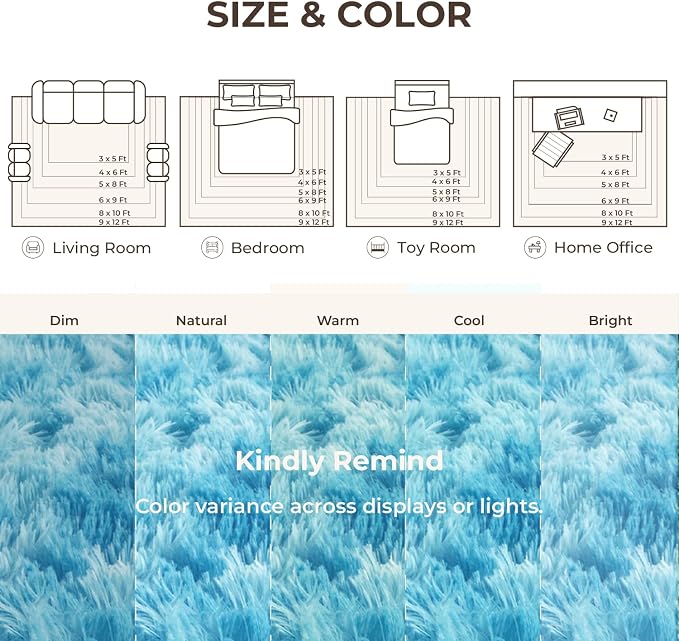 Litanika 6x9 Fluffy Shag Faux Fur Area Rug - Image 8