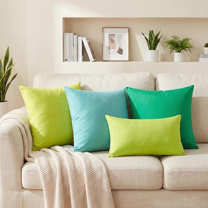 Thmyo 4-Pack 100% Cotton Lumbar Comfortable Solid Decorative Throw Pillow Case - Image 4