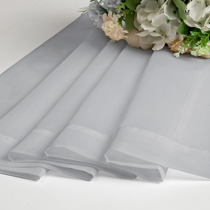 Lecloud Light Grey Sheer Curtains 78 Inches Long 2 Panels, Light Filtering - Image 8
