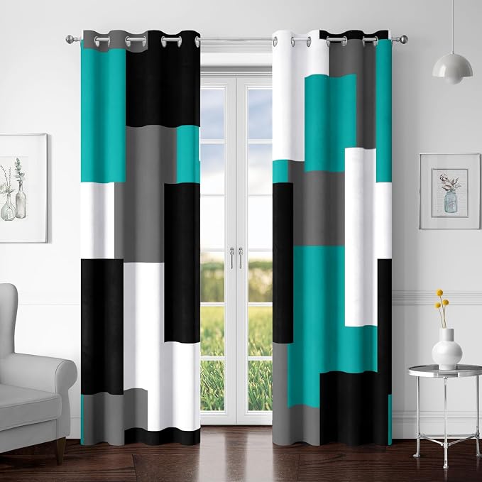 Tyrot Teal/Turquoise 100% Blackout Curtains by TyrotHomeDecor
