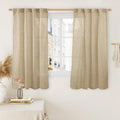 LAMIT 54 Inch Semi Sheer Window Linen Curtains, Light Filtering Panels Back Tab by LAMIT
