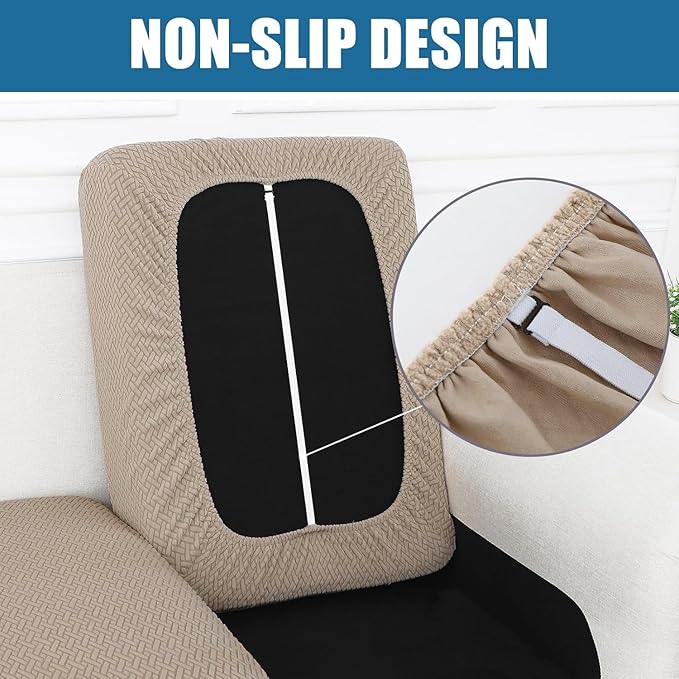 Smiry Waterproof Couch Cushion Covers, Stretch Jacquard Sectional Couch Covers - Image 3