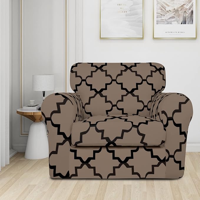 Easy-Going 2-Piece Stretch Couch Cover Print Fleece Sofa Slipcover, Micro Fiber - Image 2