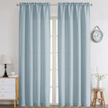 Chyhomenyc Aqua with Greenish Tone Curtains 90 Inch Length 2 Panels Set by Chyhomenyc