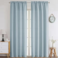Chyhomenyc Bennet Aqua with Greenish Tone Curtains 96 Inches Long 2 Panels by Chyhomenyc
