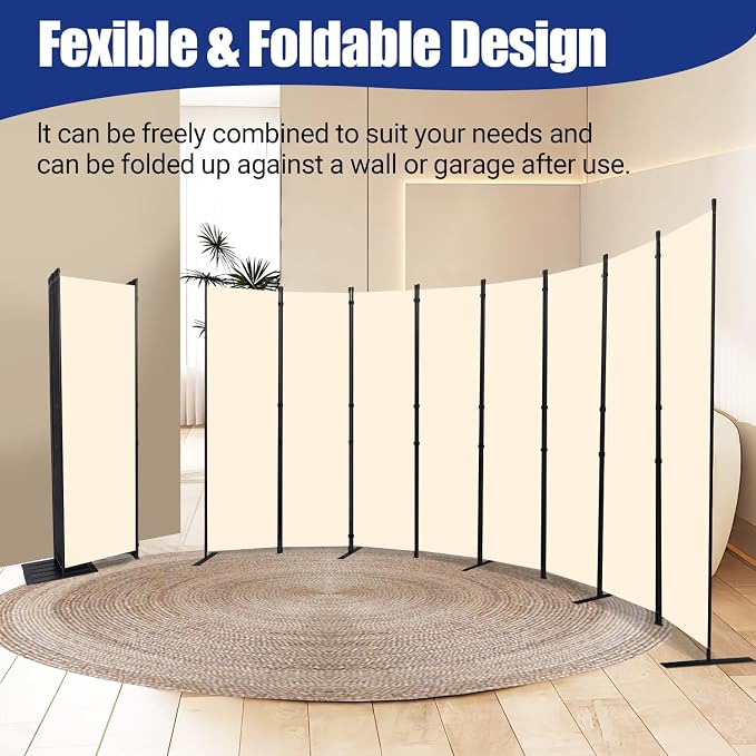 Room Divider and Folding Privacy Screens 8 Panel, Portable Room Divider Panel - Image 5